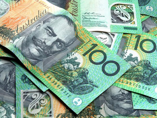 Lots of Australian 100 dollar notes. Australian money cash generic