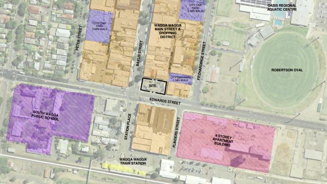 The hotel proposal in relation to other prominent sites in that precinct of the CBD. Picture: Supplied