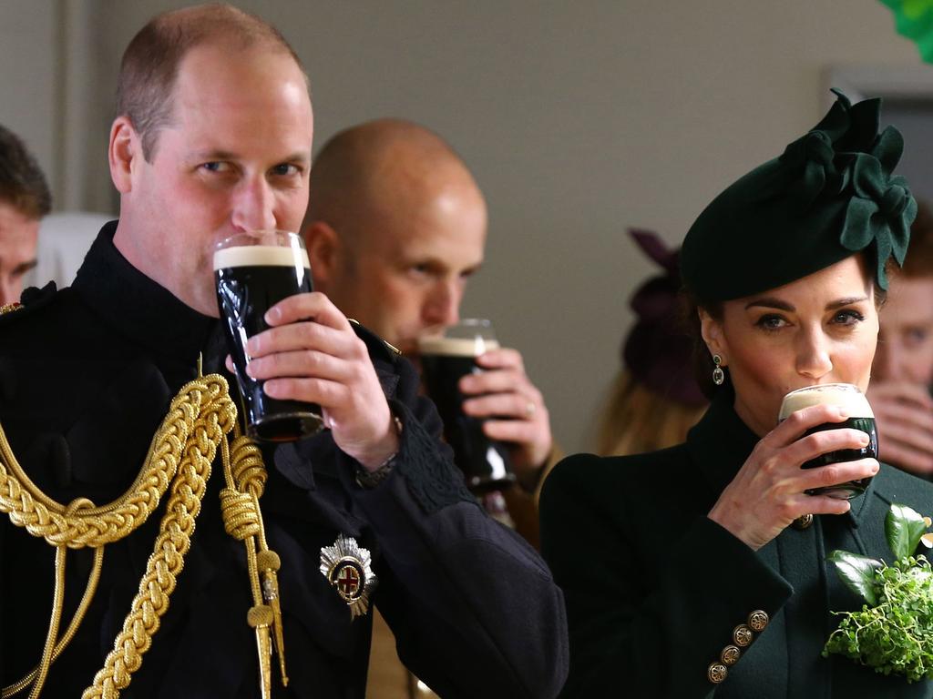 Prince William and Kate Middleton at last year’s St Patrick’s Day celebrations before COVID-19 sent the world into lockdown. Picture: AFP