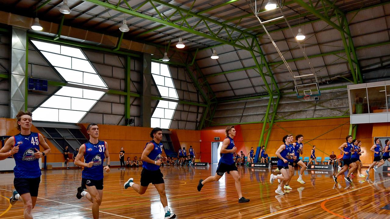 Oakleigh Chargers players in action during the 2023 Coates Talent League Boys Testing Day at Maribyrnong College. Picture: Getty Images