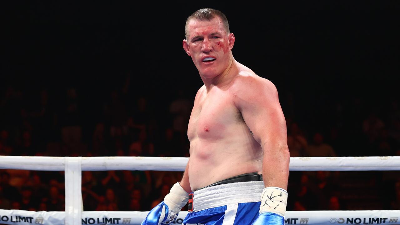 BRISBANE, AUSTRALIA - SEPTEMBER 15: Paul Gallen during his bout against Justin Hodges at Nissan Arena on September 15, 2022 in Brisbane, Australia. (Photo by Chris Hyde/Getty Images)