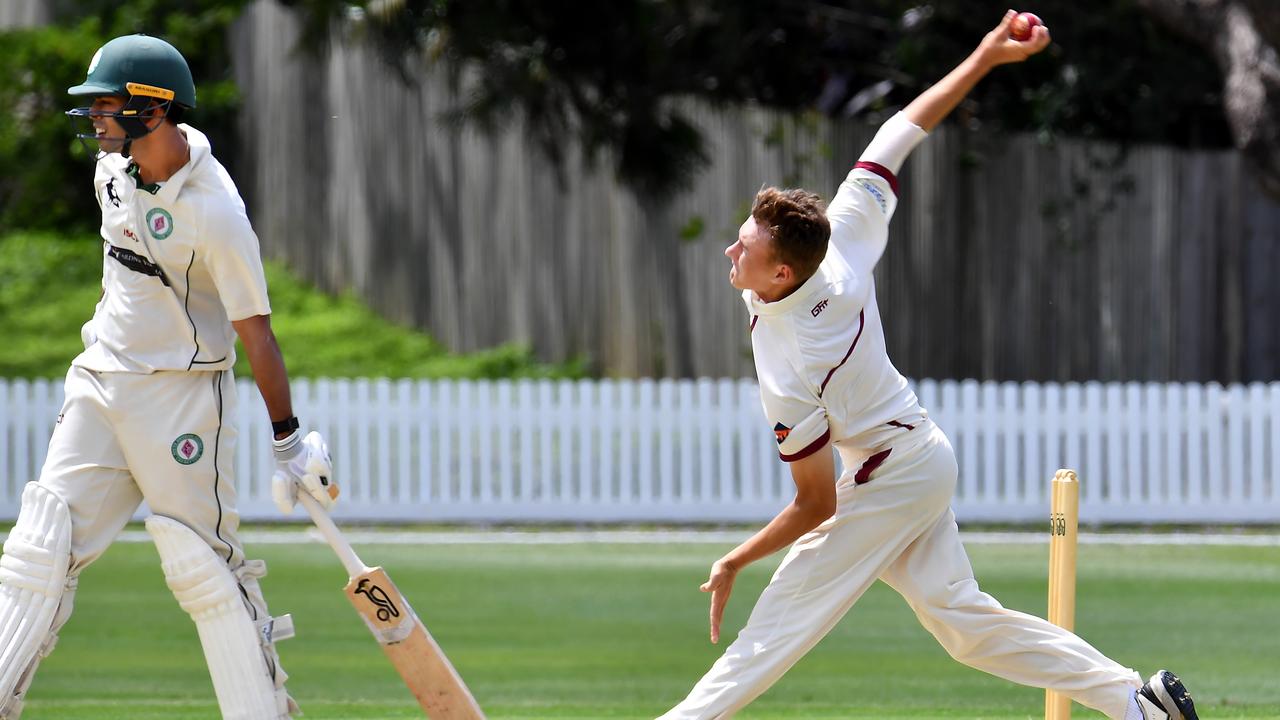 Toombul bowler Tom Balkin. Picture, John Gass