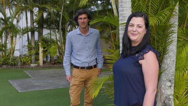 North Star Holiday Resort marketing manager Lisa Collier with Tweed Tourism Company general manager Bradley Nardi at Hastings Point.