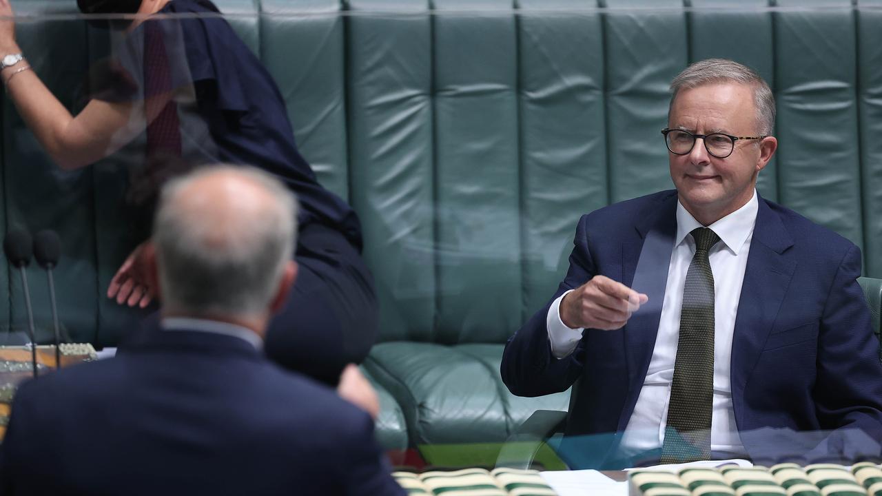 Prime Minister Scott Morrison and Anthony Albanese during Question Time in the House of Representatives in Parliament House Canberra. Picture: NCA NewsWire / Gary Ramage