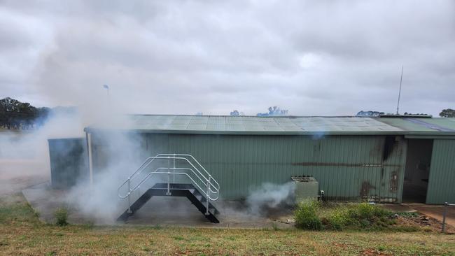 Structure fire at a CFS training centre at Wild Dog Valley on Christmas Day. Picture: Country Fire Services