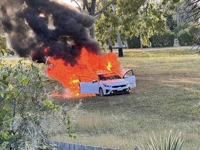 A white stolen vehicle on fire in Cranbrook 5pm 11/07/24