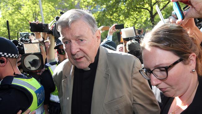 George Pell makes his way to the court in Melbourne on February 27, 2019. Picture: AFP