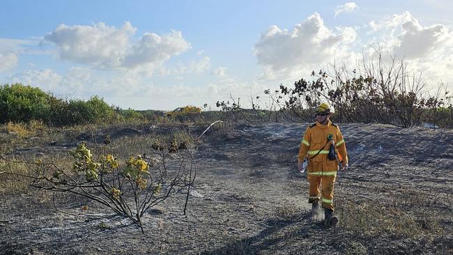 The Coomera Valley Rural Fire Brigade, Mudgeeraba Rural Fire Brigade, and Clagiraba Rural Fire Brigade were all involved in the effort. Photo: supplied, Coomera Valley Rural Fire Brigade.