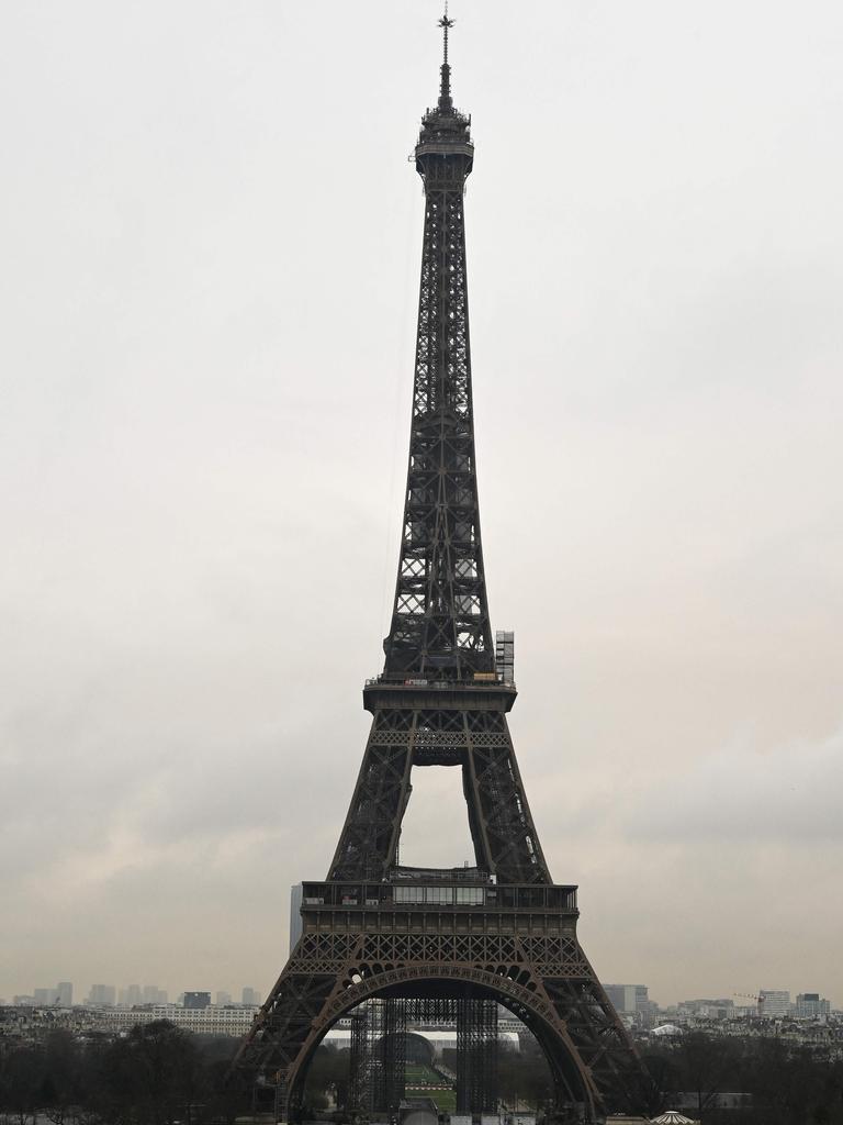 Already Paris’s tallest structure, the Eiffel Tower gained an extra 6m with the installation of the new antenna. Picture: Emmanuel Dunand/AFP