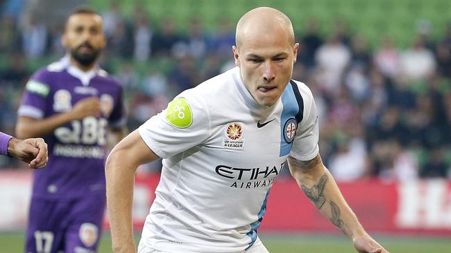 Aaron Mooy could be loaned out by Manchester City. Picture: George Salpigtidis