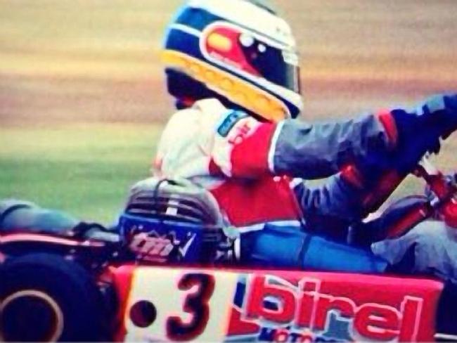 Go-carting as a kid. Daniel Ricciardo says the number ‘3’ was his first ever number in go-karting. Picture: Twitter