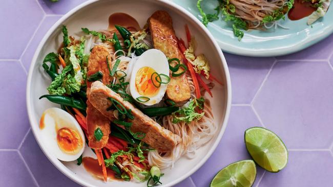 Tempeh satay noodle salad. Picture: Jeremy Simons