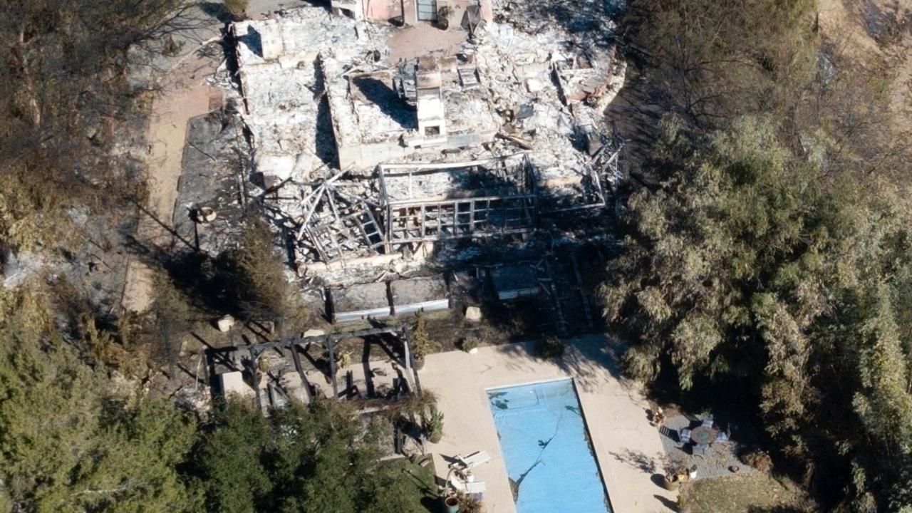 An aerial view of the couple’s property. Picture: Clint Brewer/Backgrid