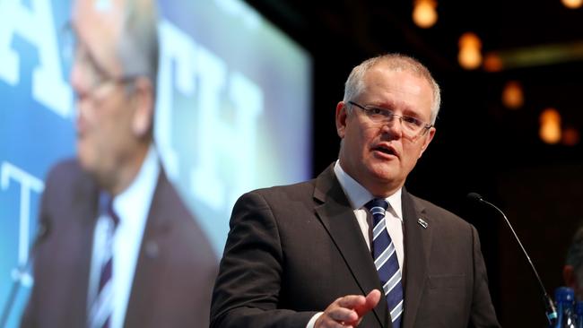 Federal Treasurer Scott Morrison says it’s false to think that a new coal fired power station will generate electricity at the same price as old coal fired power stations. Picture: Hollie Adams