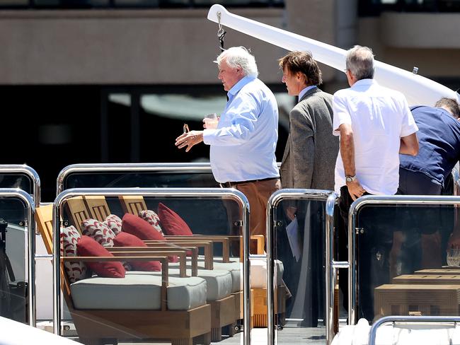 Clive Palmer entertained guests on his $40m super yacht while he was in Sydney for the trial. Picture: NCA NewsWire / Dylan Coker