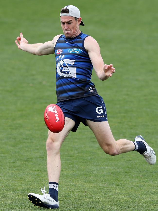 Jeremy Cameron goes through his paces at training. Picture: Michael Klein