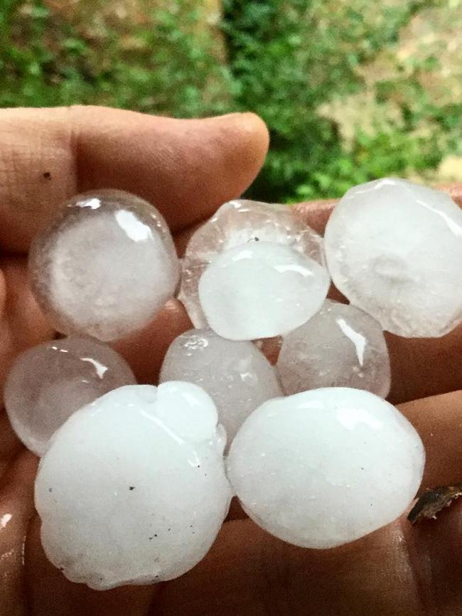 Hail the size of marbles came down in Mudgee.