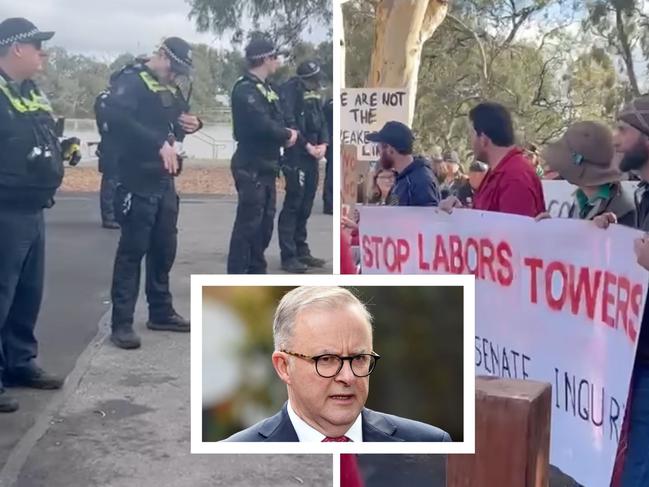 Anthony Albanese was forced to leave Horsham after a protest broke out at an event. Picture: Facebook