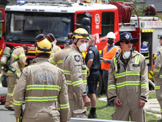 Thirty firefighters brought a western suburbs factory fire under control. Picture: NCA NewsWire/ David Crosling