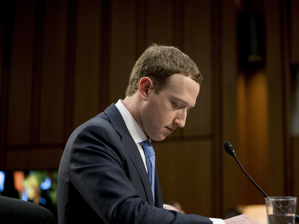 Facebook CEO Mark Zuckerberg is under fire. Picture: AP