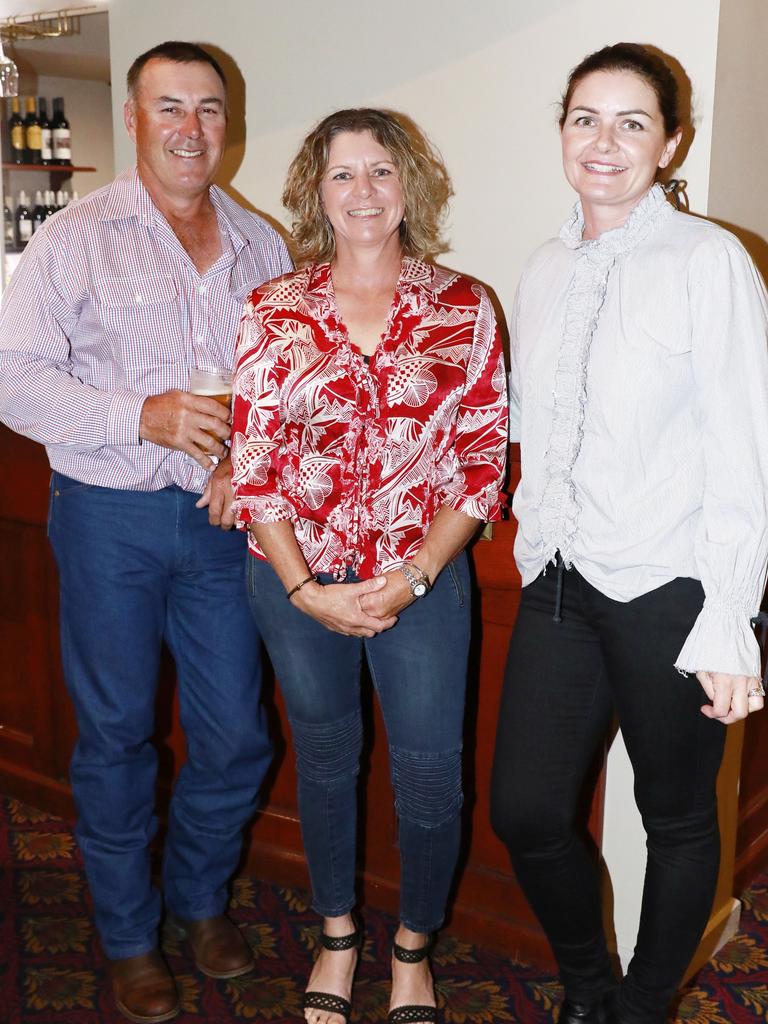 Dave Smith, Colleen Fricke and Ali Bull at the Droughtmaster Australia beef launch at the Pineapple Hotel. Socials: Damien Anthony Rossi | Picture: Claudia Baxter Photography