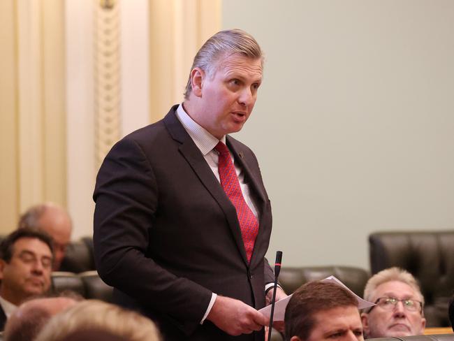 James Lister MP, Queensland parliament Question Time, Brisbane. Picture: Liam Kidston