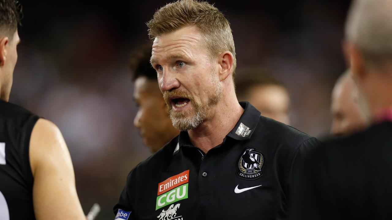 Nathan Buckley is under pressure after a shocking loss to GWS. Picture: Michael Willson/AFL Photos via Getty Images