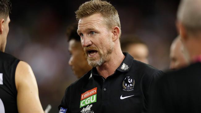 Nathan Buckley is under pressure after a shocking loss to GWS. Picture: Michael Willson/AFL Photos via Getty Images