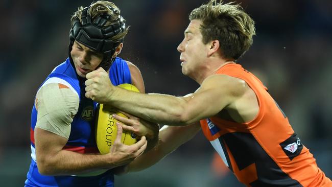 Toby Greene copped a two-week holiday for this hit on Caleb Daniel.