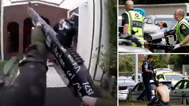 Scenes from the Christchurch mosque shooting.