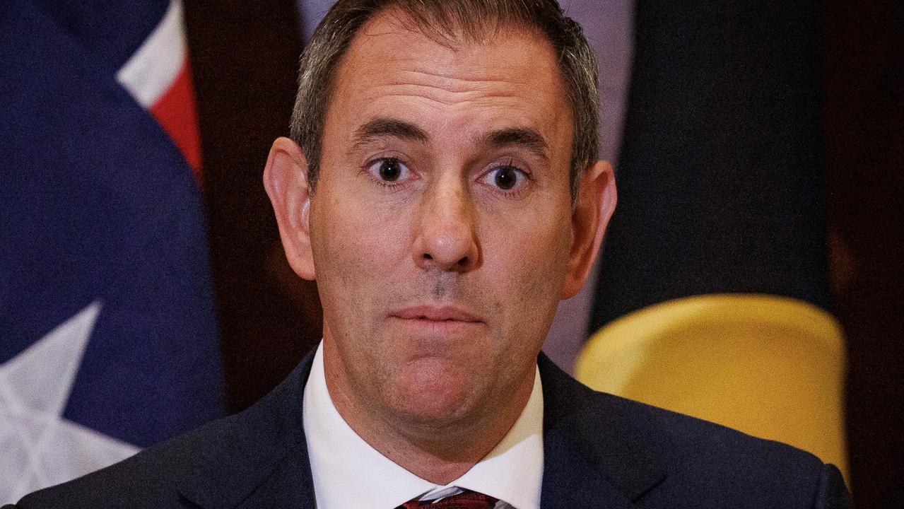 Treasurer Chalmers tried to place the focus on the split between public sector and private sector job creation during the government’s time in office. Picture: NewsWire/Nadir Kinani