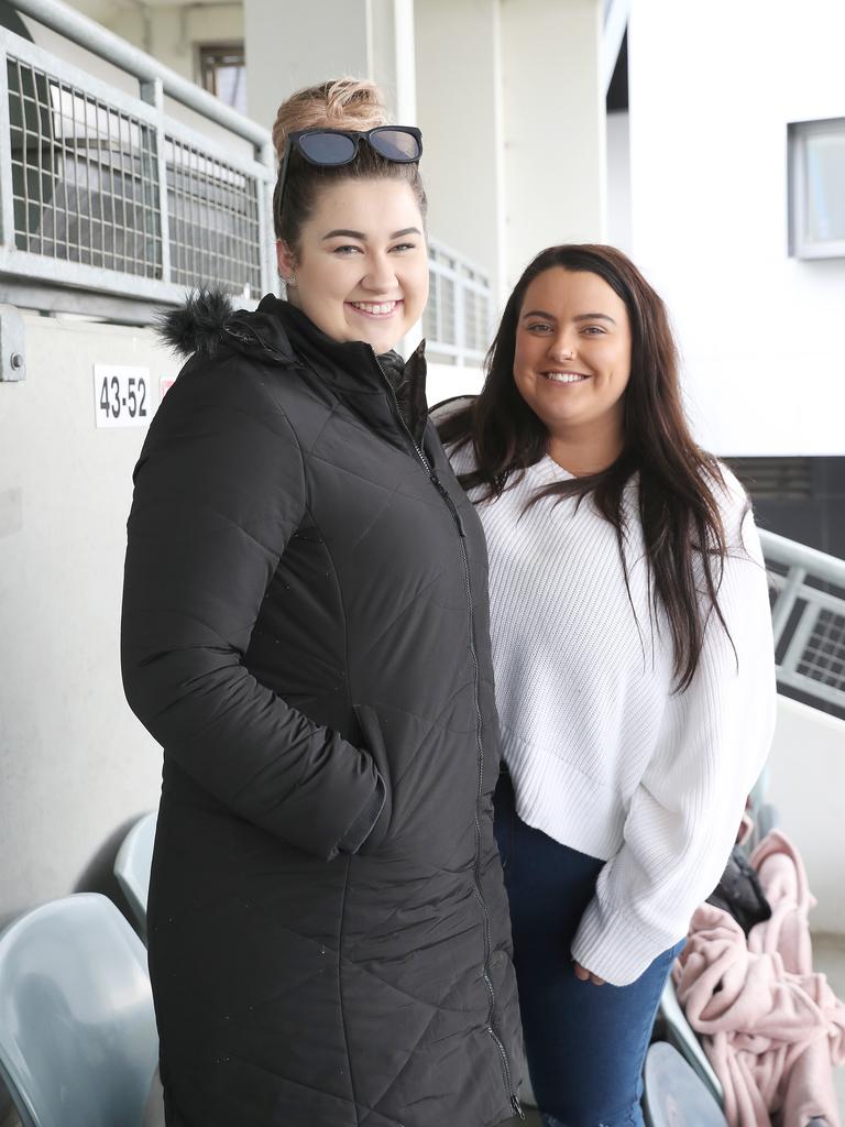 Annie Dillon, of Bothwell, and Emma Scott, of Glenorchy, at the Glenorchy v Launceston TSL game at Glenorchy. Picture: NIKKI DAVIS-JONES