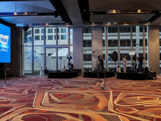 SYDNEY, AUSTRALIA, NCA Newswire, Saturday, 25 March 2023.Liberals Election Evening, empty ballroom at the Hilton Hotel Sydney.Picture: NCA Newswire/ Monique Harmer