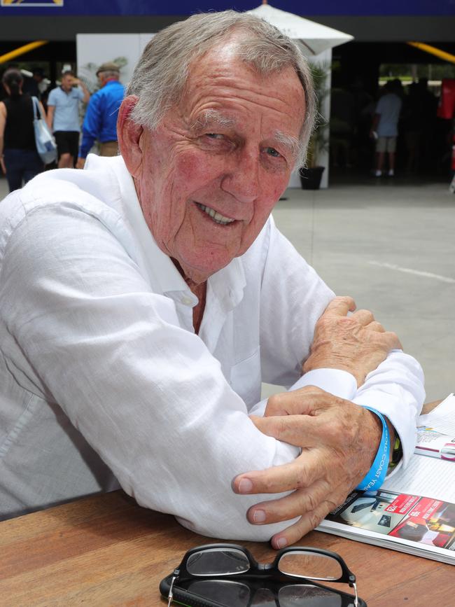 Former owner John Singleton spins a yarn at the Magic Millions Sales. Picture Glenn Hampson