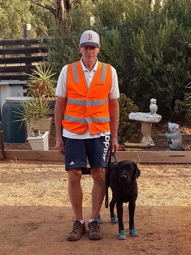 Raymond Meadows and his guide dog Gerry, who he was given just two months before the accident.