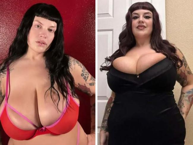 Marilyn Mayson, who has size 38M boobs, used to work for porn studios but has since broken away to make her own size 24 content. Picture: Instagram/@killthemwithfineness