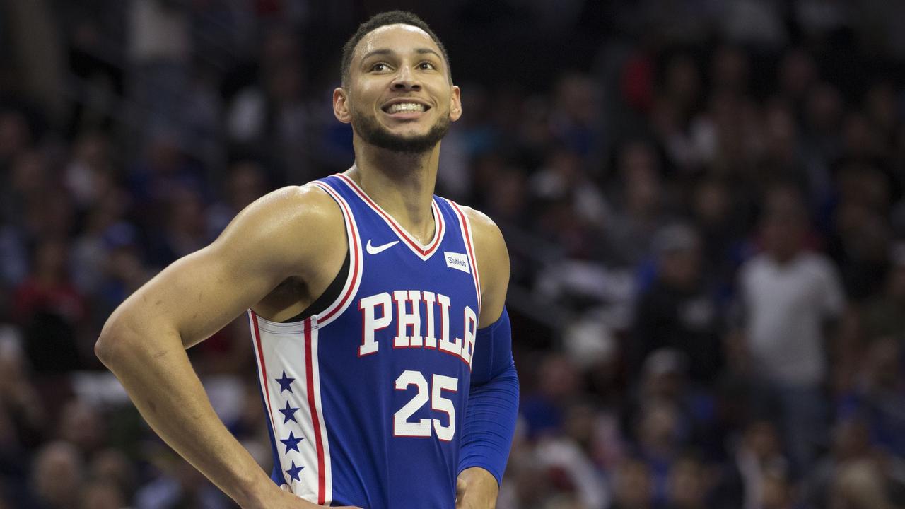 PHILADELPHIA, PA - OCTOBER 18: Ben Simmons #25 of the Philadelphia 76ers looks on in the second quarter against the Chicago Bulls at Wells Fargo Center on October 18, 2018 in Philadelphia, Pennsylvania. The 76ers defeated the Bulls 127-108. NOTE TO USER: User expressly acknowledges and agrees that, by downloading and or using this photograph, User is consenting to the terms and conditions of the Getty Images License Agreement.   Mitchell Leff/Getty Images/AFP == FOR NEWSPAPERS, INTERNET, TELCOS & TELEVISION USE ONLY ==