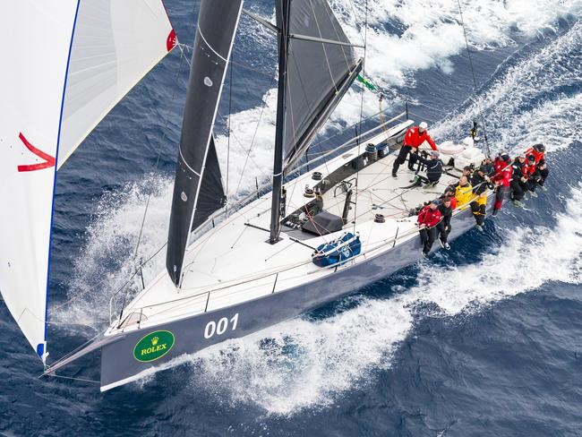 Matt Allen and his Ichi Ban team streeting to victory in the Sydney to Hobart.