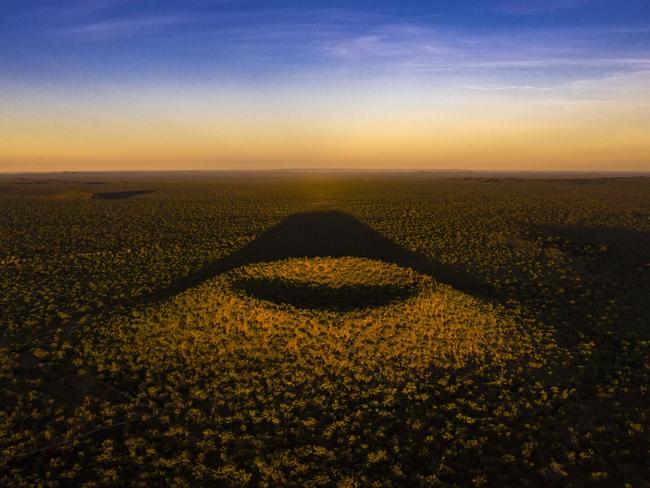 The low-lying Mt Undara.