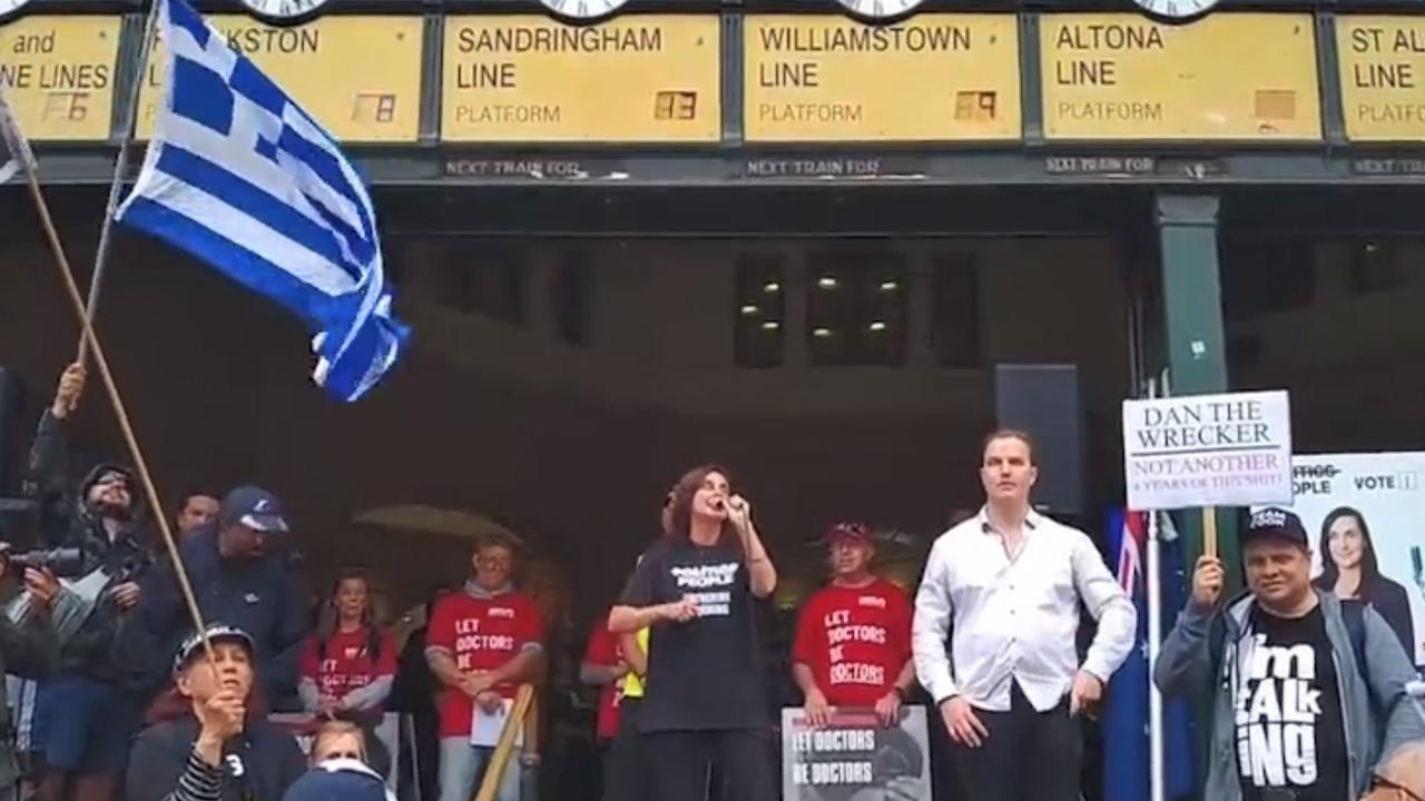 MP Catherine Cumming, the independent member for the Western Metropolitan Region, took to the steps of Flinders Street Station on Saturday.