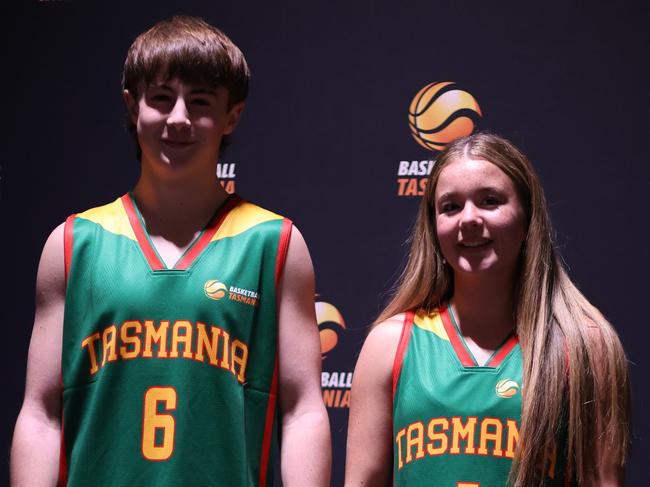Harry Blyth and Matilda Neate are the only Tasmania players with under-16 nationals experience before this week's tournament. Picture: Basketball Tasmania
