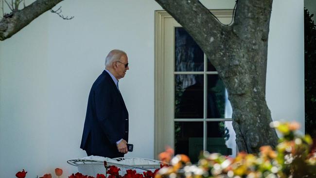 US President Joe Biden arrives at the White House in Washington, DC, on April 13, cutting short a weekend trip to Delaware. Picture: AFP