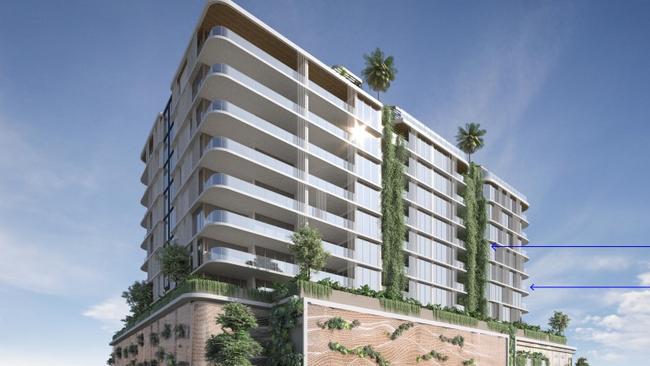 The 13-storey tower in Maroochydore. Fairway Drive perspective. Photo: Cotteeparker Architects