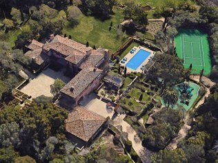 An aerial shot of the sprawling Montecito home. Picture: Supplied. 