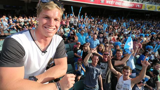 BMX rider and Olympian Sam Willoughby enjoying the Big Bash League. 