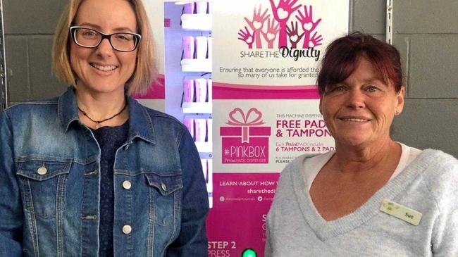 Share The Dignity founder Rochelle Courtenay and Angels Community Group founder Sue Tasker. Picture: Contributed