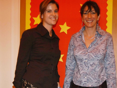 Ghislaine Maxwell with Jeffrey Epstein’s assistant, Sarah Kellen (left). Picture: Supplied