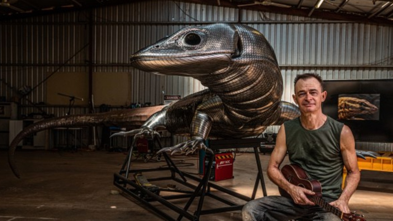 Steve Langton and giant tourism lizard