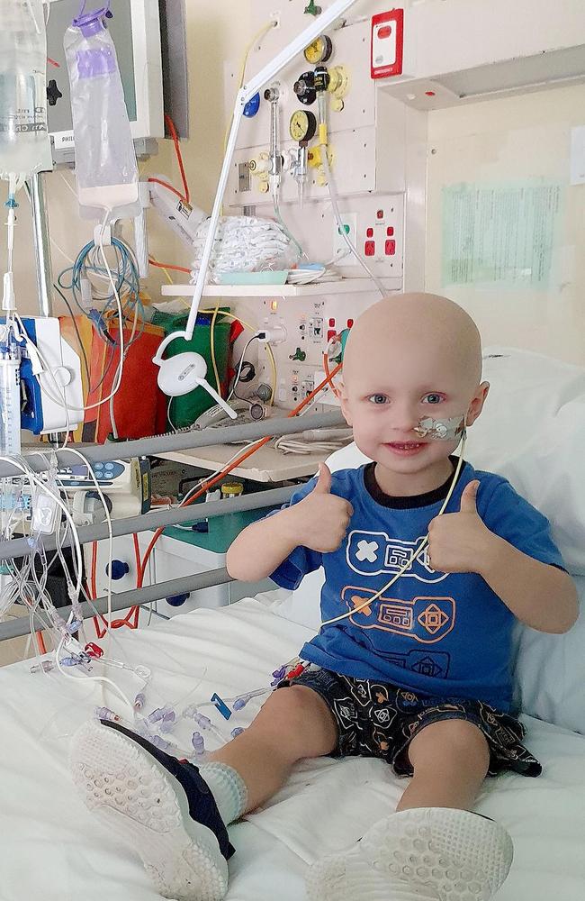 Noah Lord, 2, neuroblastoma cancer treatment at Westmead hospital ...