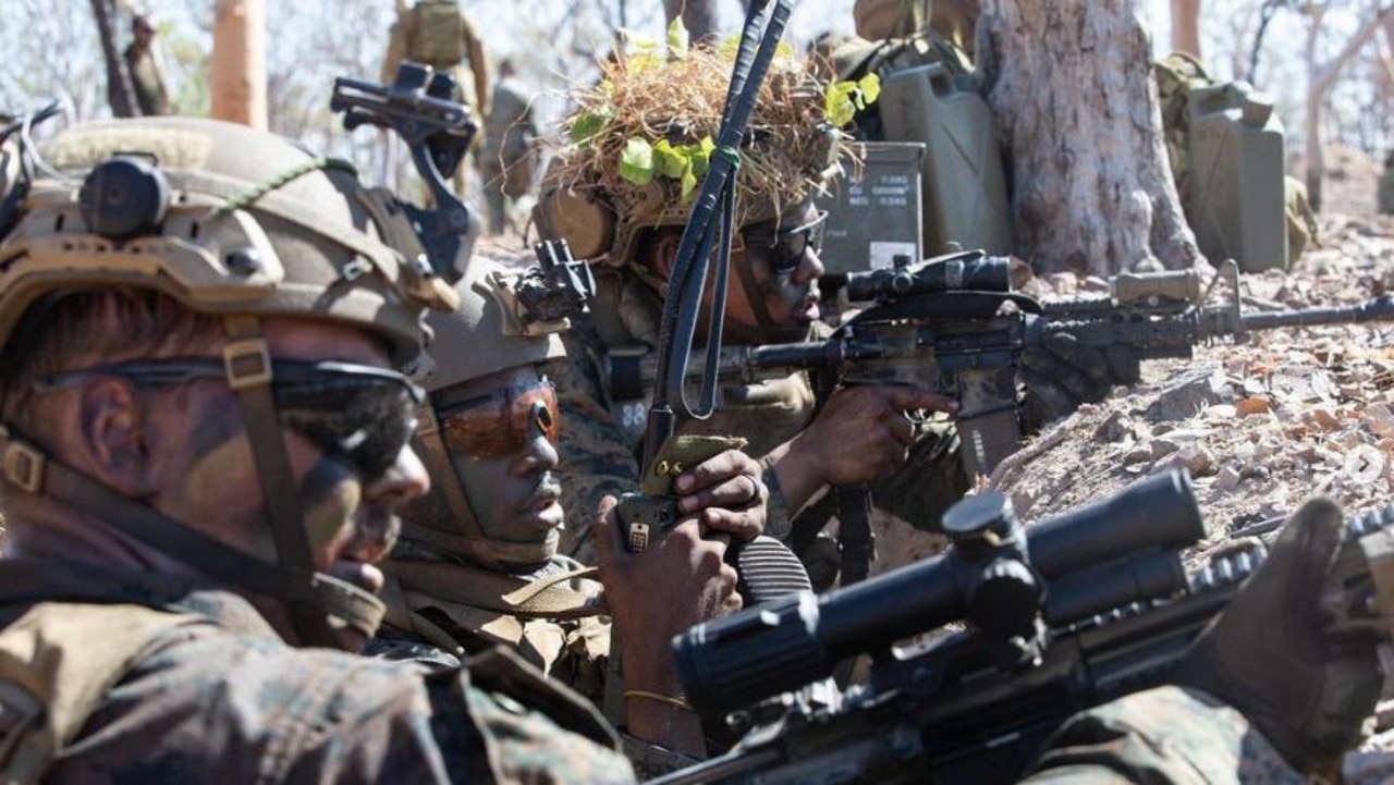 MRF-D Marines and Sailors integrated with the ADF's 1st Brigade to conduct littoral combined arms maneuver in a large-scale force-on-force exercise. Picture: Corporal Cameron Hermanet.